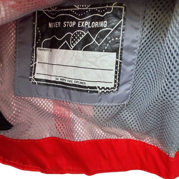 THE NORTH FACE Boys Jacket Large 14/16 Red Hooded Windbreaker Full Zip *TORN - Picture 15 of 16